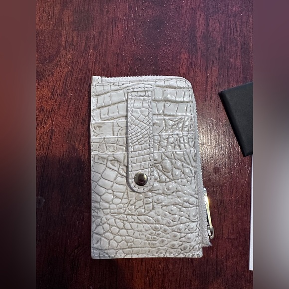 Brahmin Coconut Milk Melbourne Genuine Leather Card Holder Zip Wallet - Picture 3 of 4